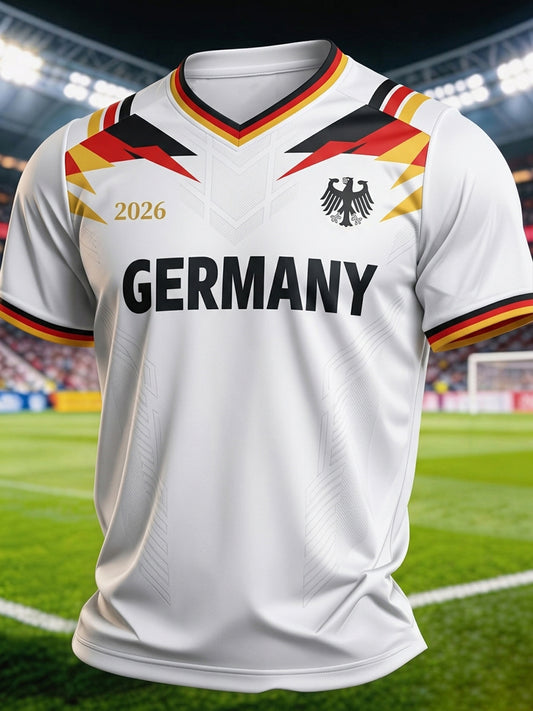 Herren-Fußballfan-T-Shirt mit Deutschland-Print