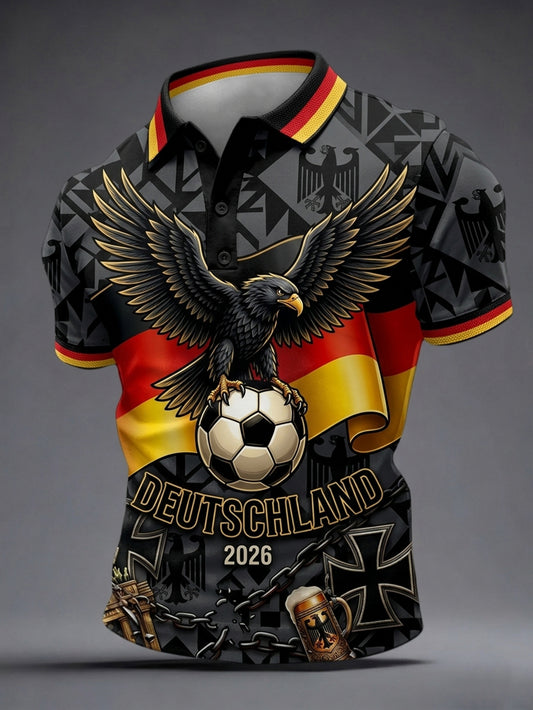 Herren-Fußballfan-Shirt aus Deutschland mit kurzen Ärmeln