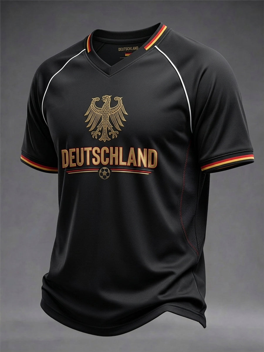 Herren-T-Shirt mit deutschem Fußballfan-Print 2026