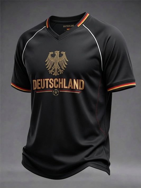 Herren-T-Shirt mit deutschem Fußballfan-Print 2026
