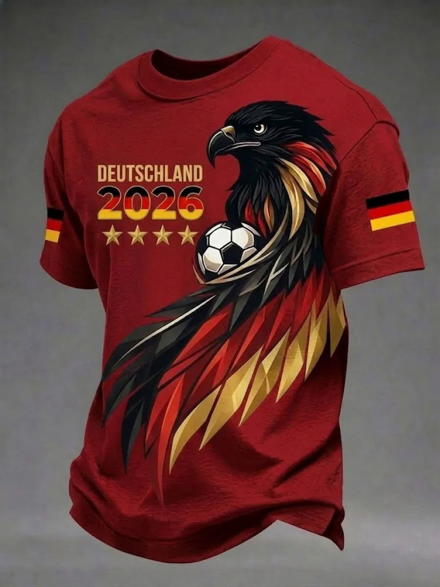 Herren-T-Shirt mit kurzen Ärmeln für deutsche Fußballfans