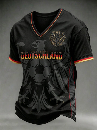 Herren-T-Shirt mit deutschem Fußball-Lover-Print