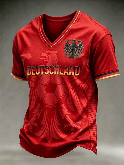 Herren-T-Shirt mit deutschem Fußball-Lover-Print
