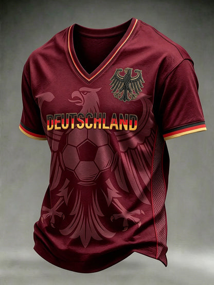 Herren-T-Shirt mit deutschem Fußball-Lover-Print