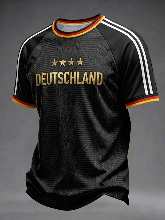 Herren-T-Shirt mit deutschem Fußballfan-Print 2026