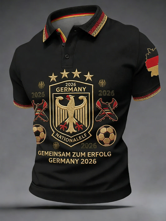 Herren-Fußballfan-Shirt mit kurzen Ärmeln, made in Germany