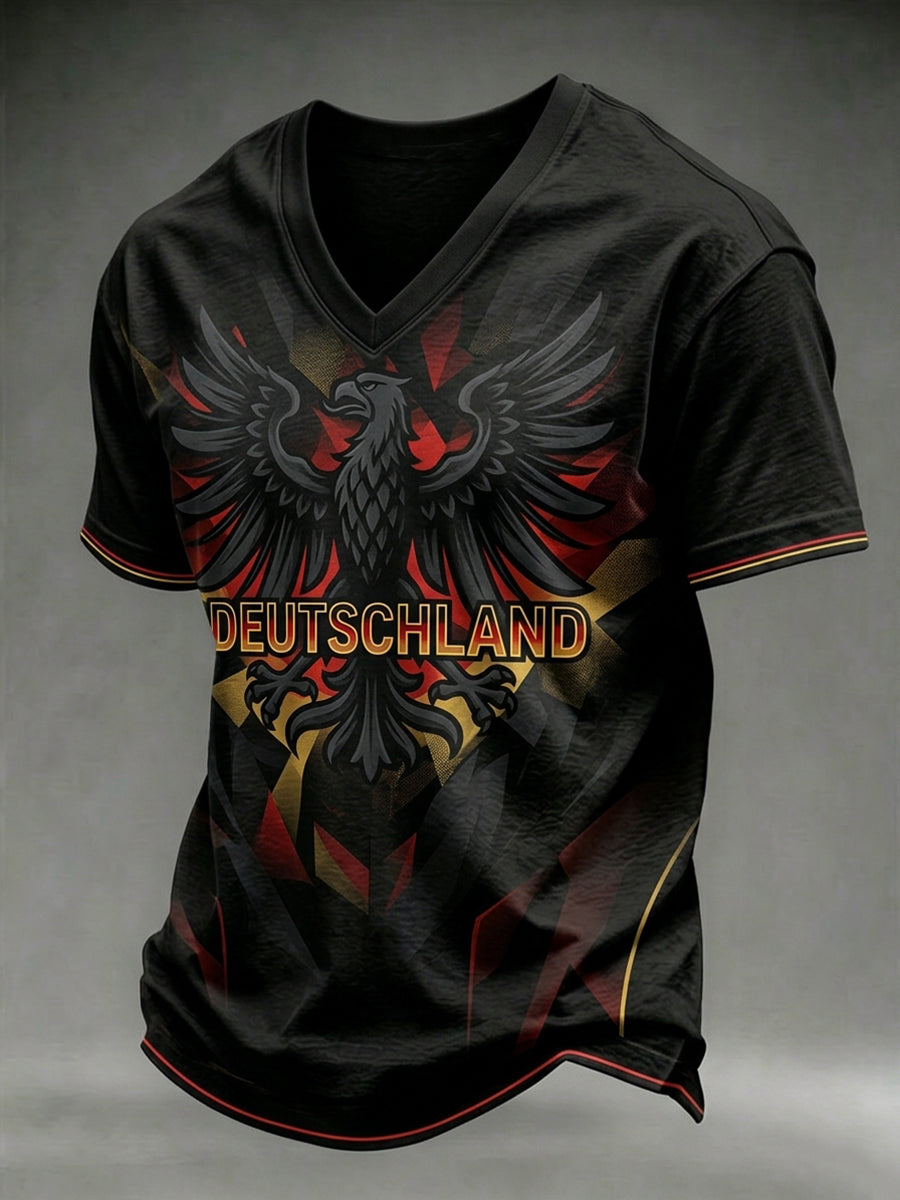 Herren-T-Shirt mit deutschem Fußball-Lover-Print