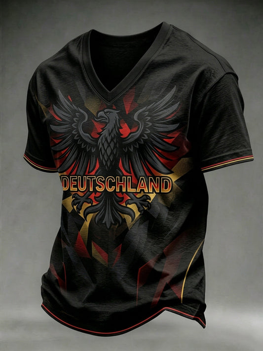 Herren-T-Shirt mit deutschem Fußball-Lover-Print