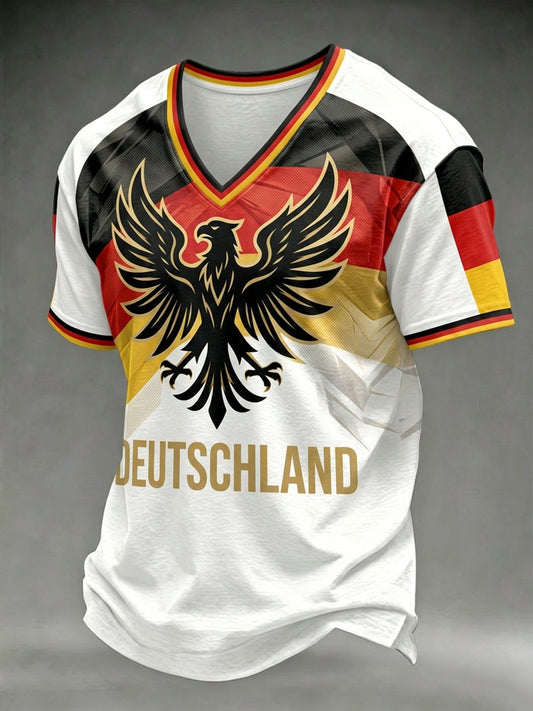 Herren-T-Shirt mit deutschem Fußball-Lover-Print