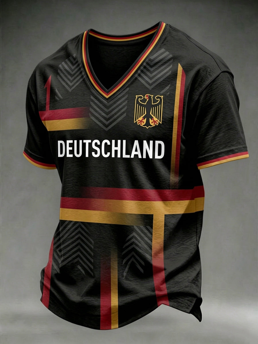 Herren-T-Shirt mit deutschem Fußball-Lover-Print
