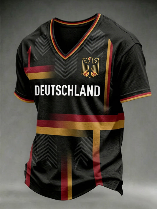 Herren-T-Shirt mit deutschem Fußball-Lover-Print