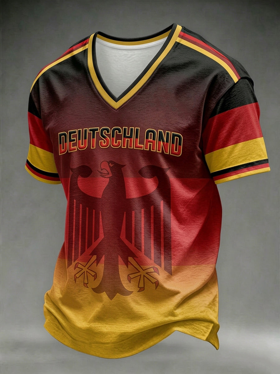 Herren-T-Shirt mit deutschem Fußball-Lover-Print
