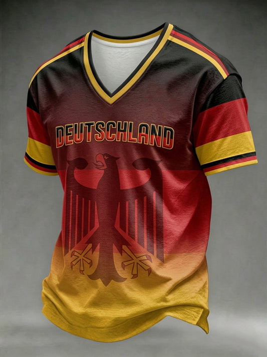 Herren-T-Shirt mit deutschem Fußball-Lover-Print