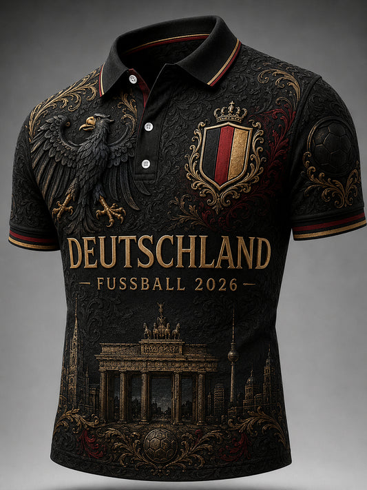 Herren-Vintage-Deutschland-Fußballfan-Shirt mit Aufdruck