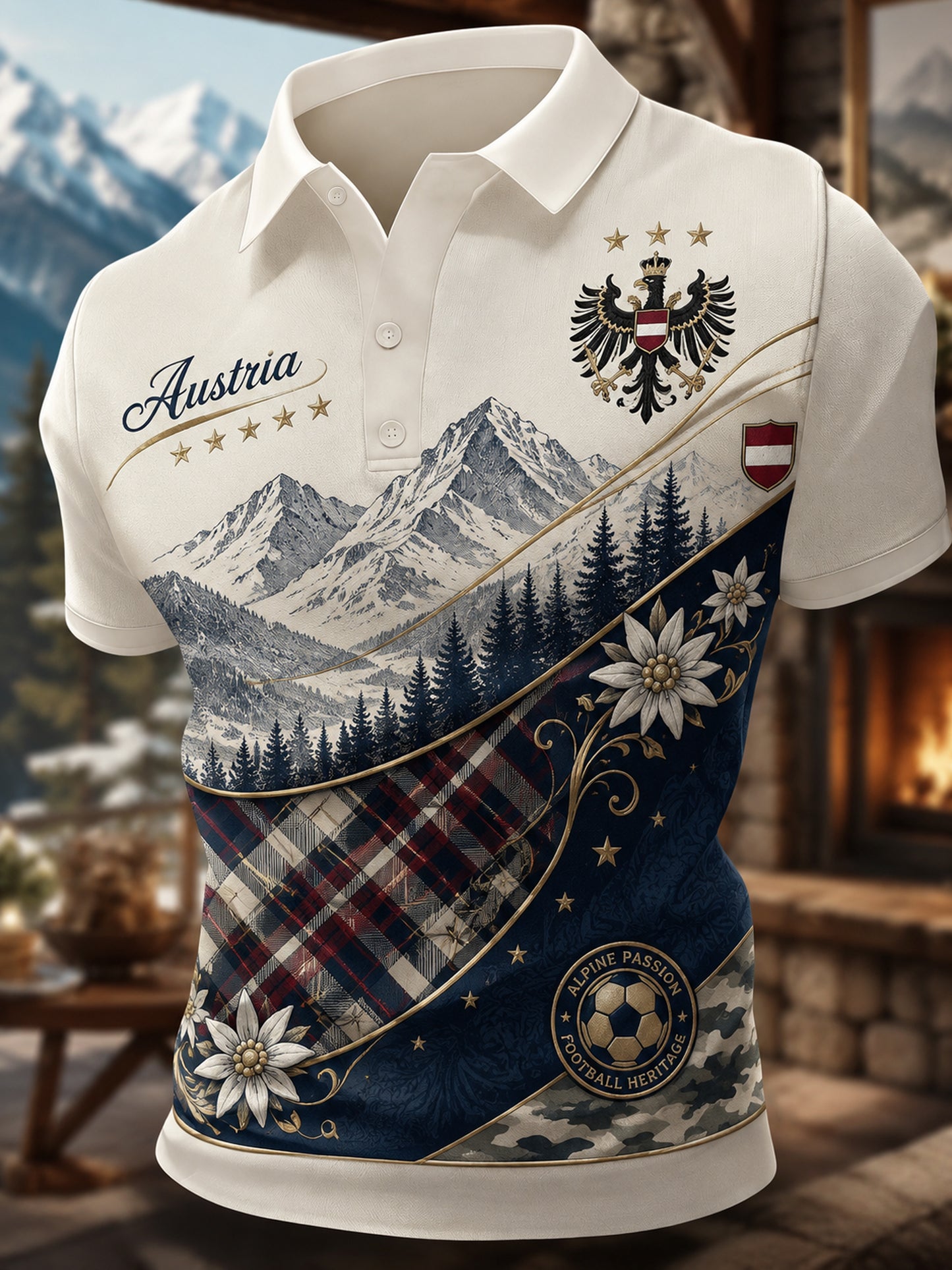 Herren Österreich isches Fußballspiel Jubelnde Kunstdruck Polos hirt