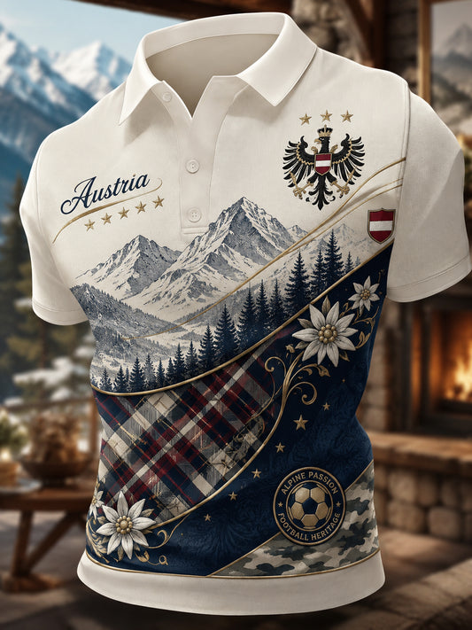 Herren Österreich isches Fußballspiel Jubelnde Kunstdruck Polos hirt