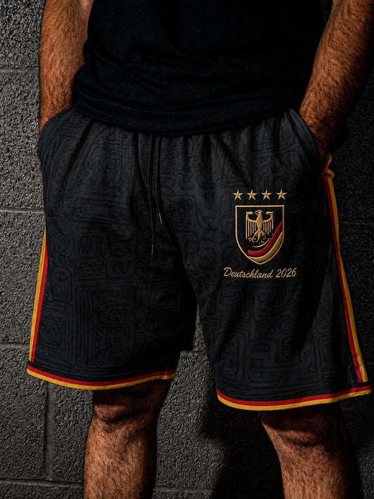 Herren-Fußball-Shorts mit Deutschland-Druck