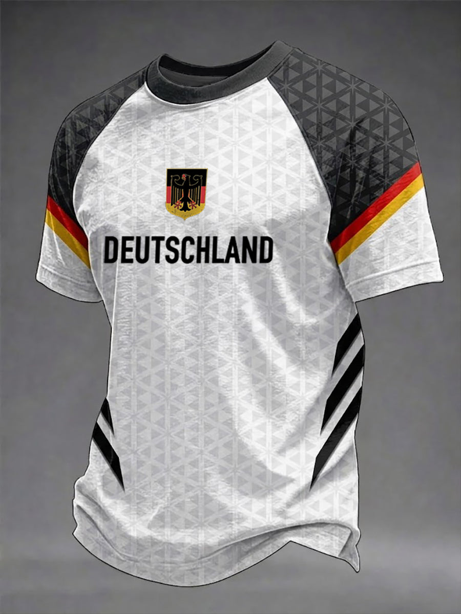 Männer Deutschland Fußball Fan Print T-Shirt