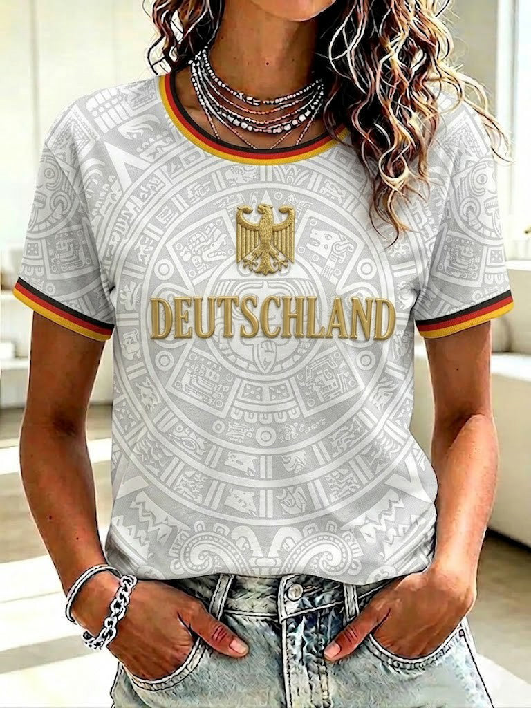 Damen-T-Shirt mit Fußballmotiv aus Deutschland