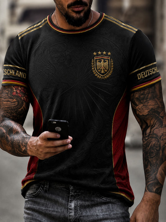 Herren-Deutschland-Fußballfan-T-Shirt mit Grafikdruck