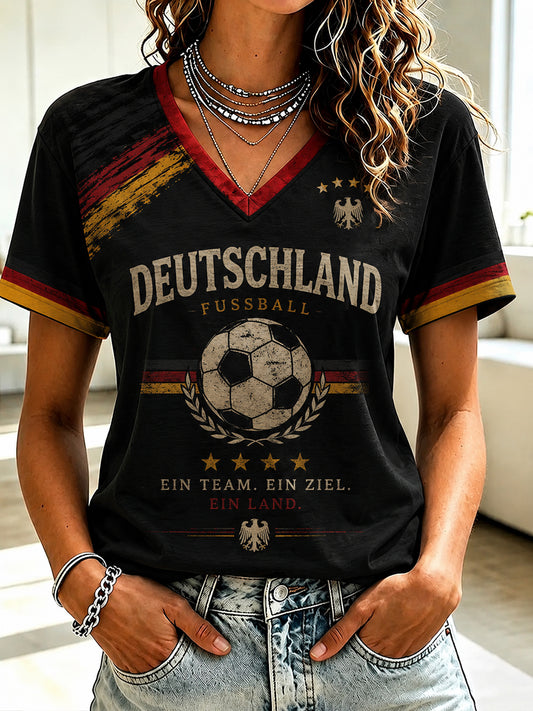 Frauen Deutschland Fußball 2026 Druck T-Shirt