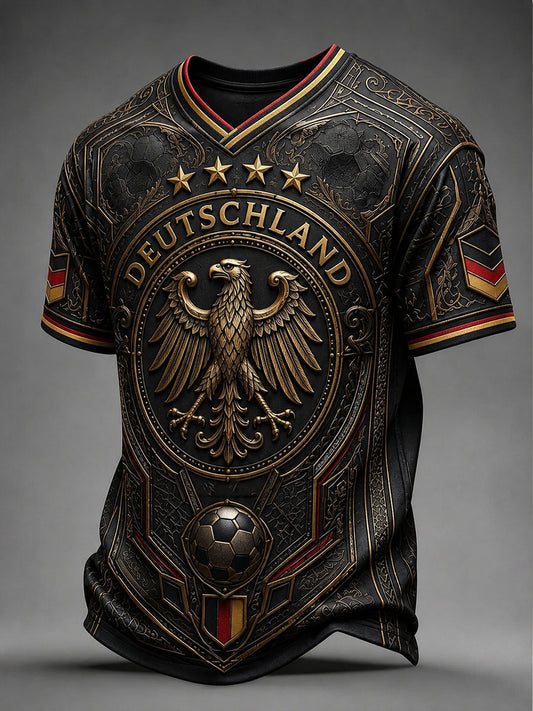 Herren-Fußball-T-Shirt aus Deutschland mit kurzen Ärmeln