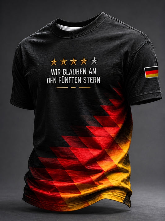 Männer Deutschland Fußball Fan Print Kurzarm T-Shirt