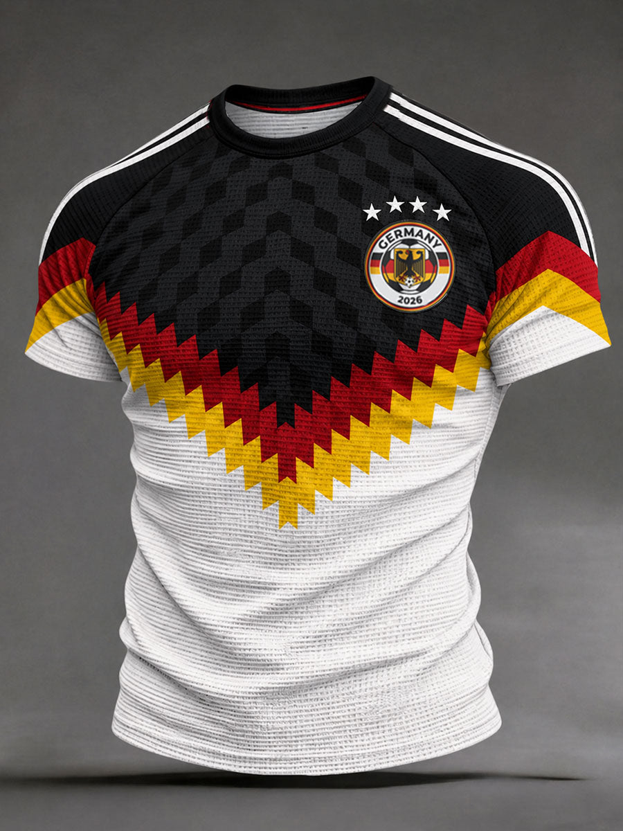 Männer deutsche Fußball Waffel Kurzarm