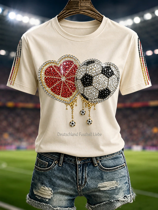 Damen-Fußball-T-Shirt aus Deutschland mit kurzen Ärmeln