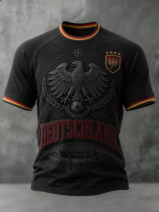 Herren-Fußball-T-Shirt mit Deutschland-Druck
