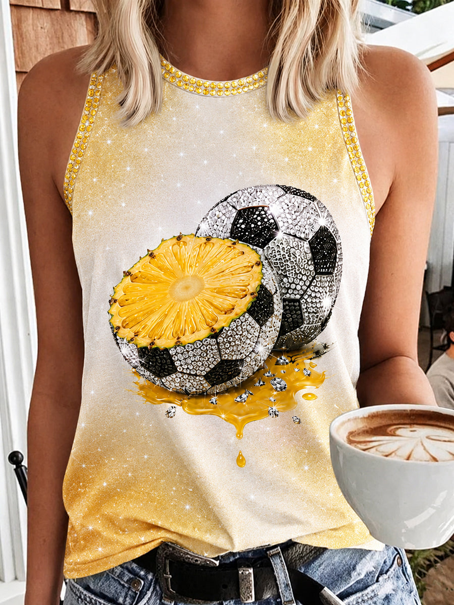 Frauen Sommer Obst Fußball Kunst Design Weste Top