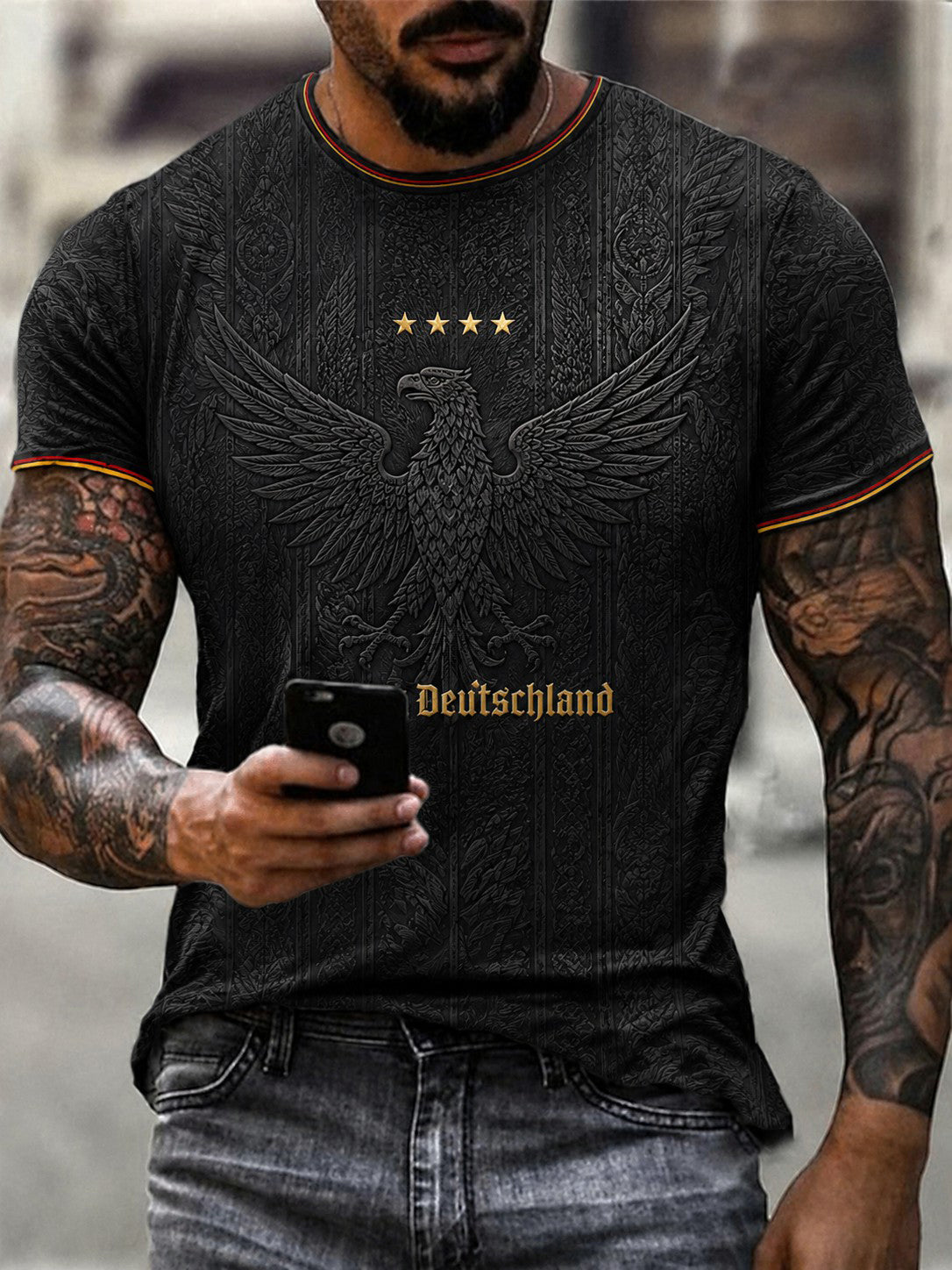 Men's Germany Football Printed T-shirt