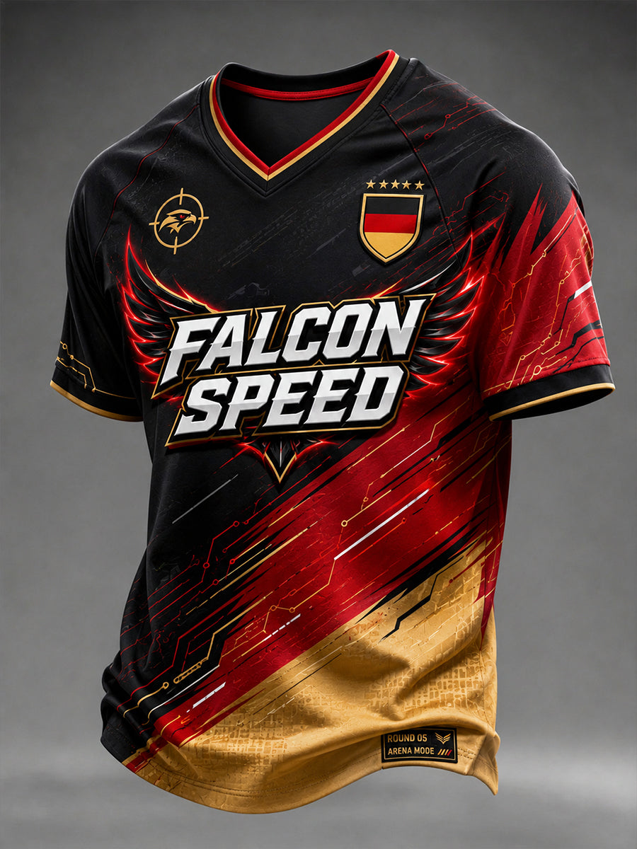 Herren-T-Shirt mit V-Ausschnitt von Germany Falcons