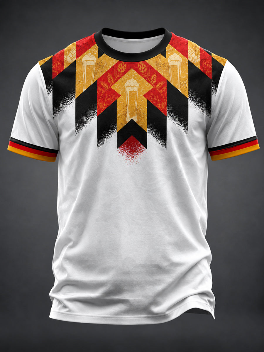 Lustiges Herren-T-Shirt mit Fußball- und Bier-Print
