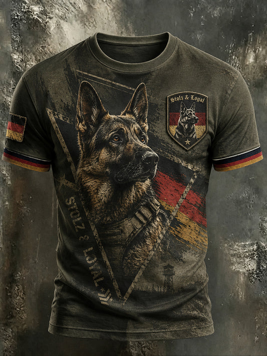 Herren-Casual-T-Shirt mit Aufdruck „Deutscher Schäferhund-Liebhaber“