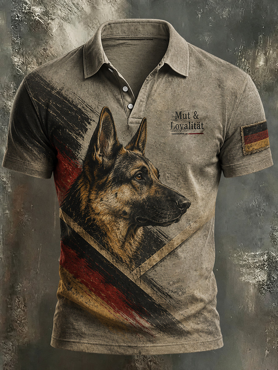 Herren-Hemd mit Deutscher-Schäferhund-Print