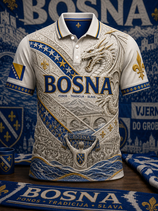 Herren-Fußballfan-Tops mit Drachenmotiv ZMAJEVI, lässig bedruckt