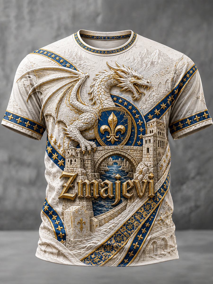 Herren-Fußballfan-T-Shirt mit Drachenmotiv ZMAJEVI aus Bosnien