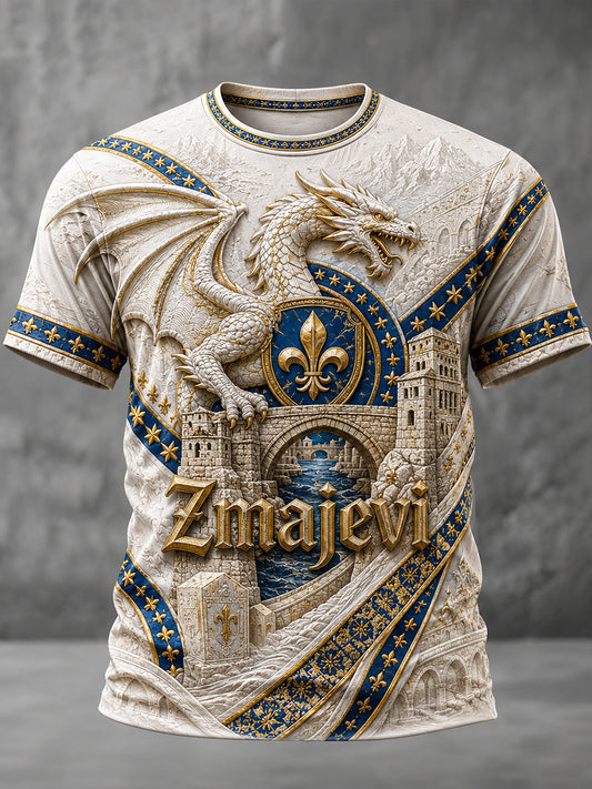 Herren-Fußballfan-T-Shirt mit Drachenmotiv ZMAJEVI aus Bosnien
