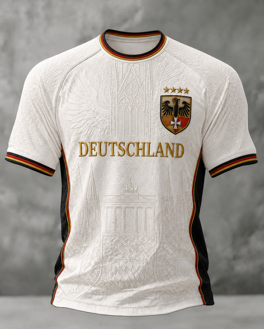 Herren-Fußball-T-Shirt mit Deutschland-Druck