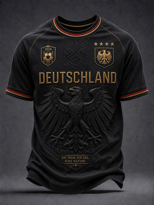 Herren-Deutschland-Fußball-T-Shirt mit kurzen Ärmeln