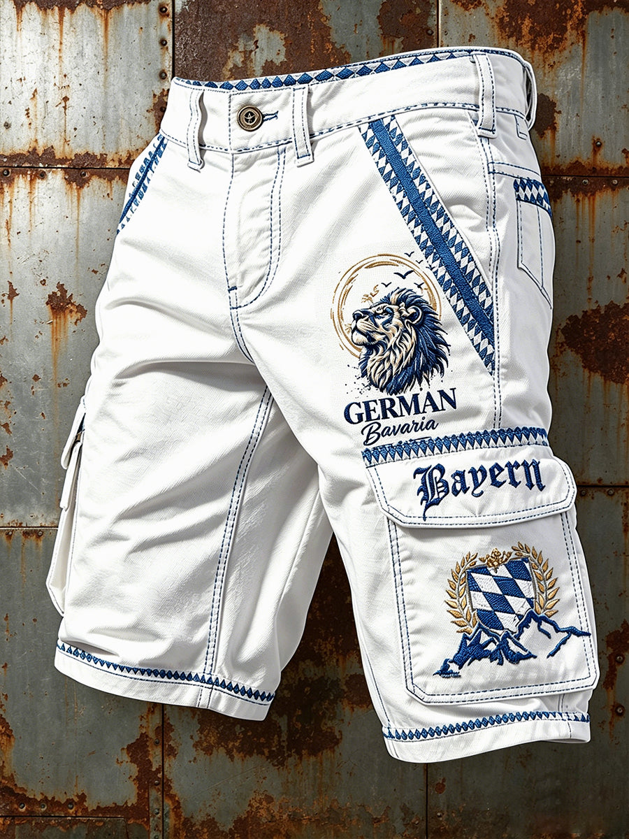 Herren-Bavarian Lion-Print Freizeit-Arbeits shorts