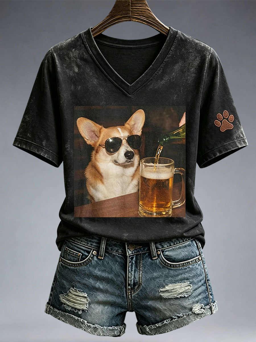Frauen reizendes Corgi T-Shirt
