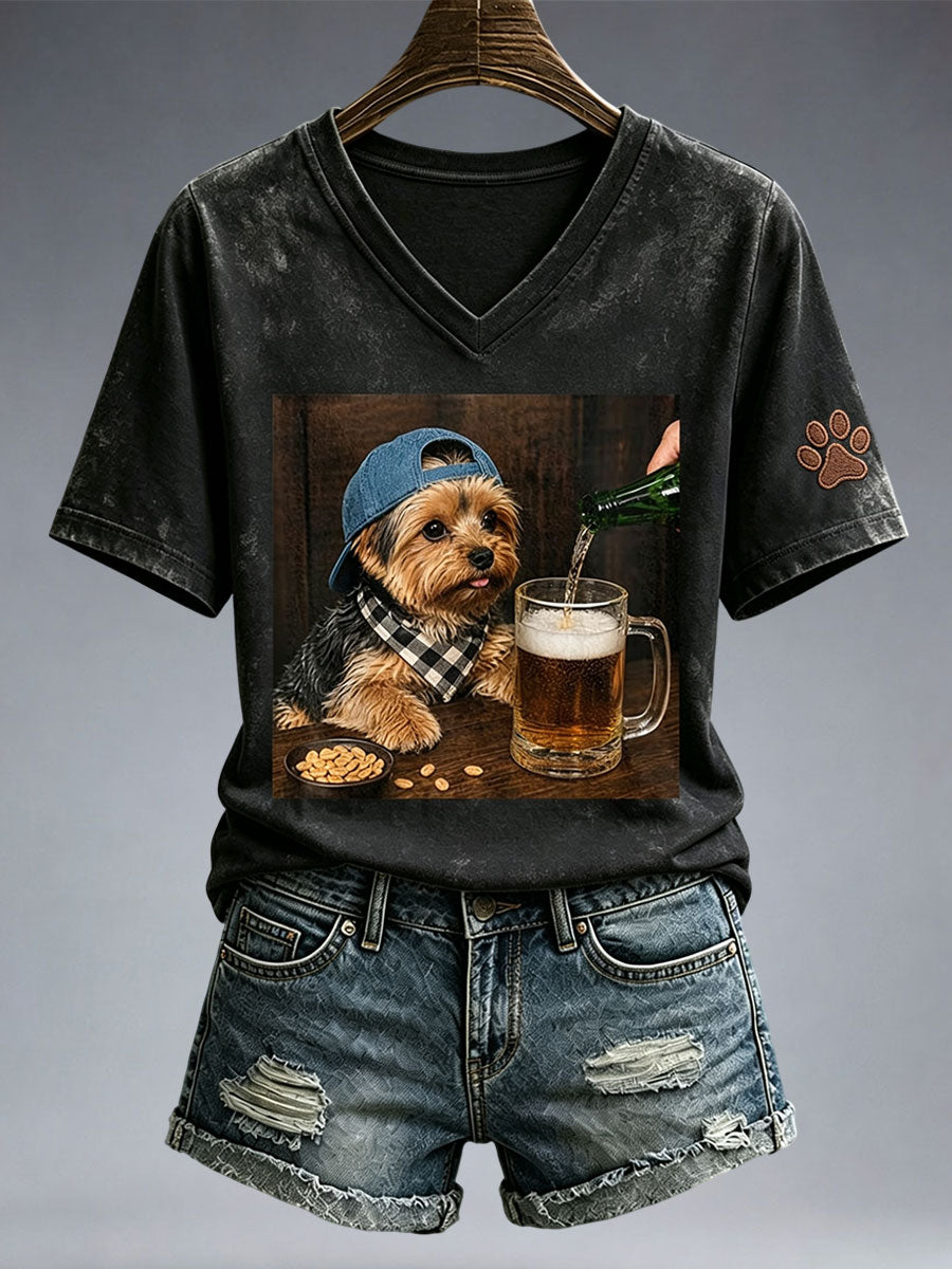 Damen-T-Shirt mit niedlichem Yorkshire Terrier