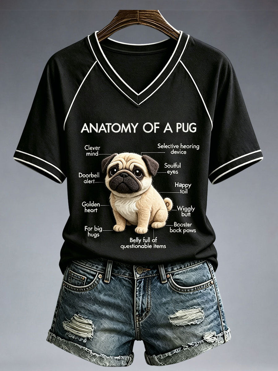 Schönes Mops-T-Shirt für Damen
