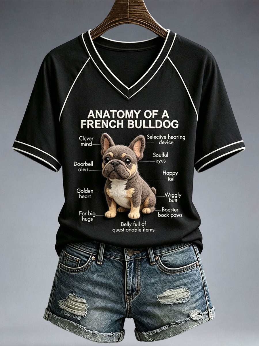 Schönes Damen-T-Shirt mit französischem Bulldogge-Design