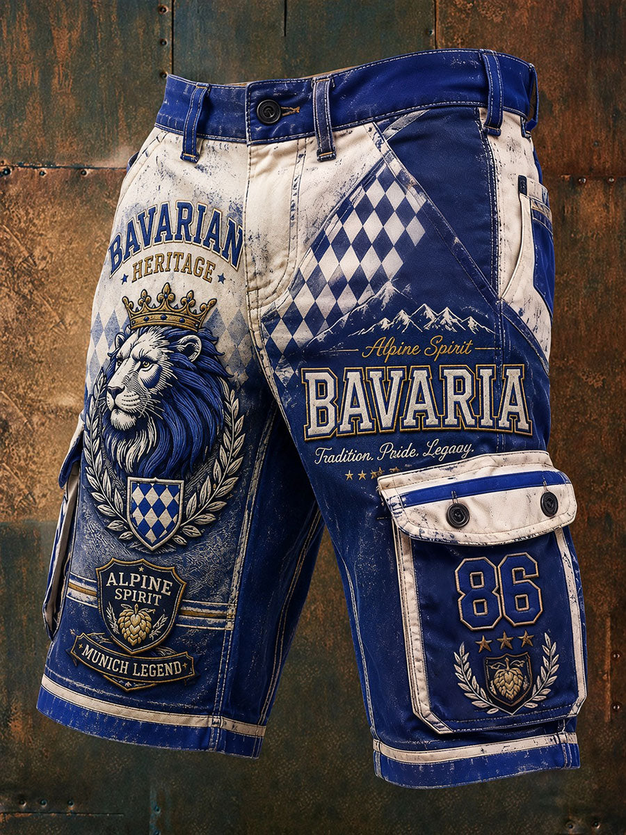 Herren-Shorts mit deutschem bayerischen Löwen-Print
