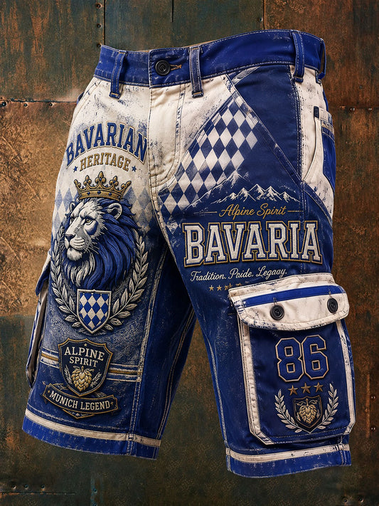 Herren-Shorts mit deutschem bayerischen Löwen-Print