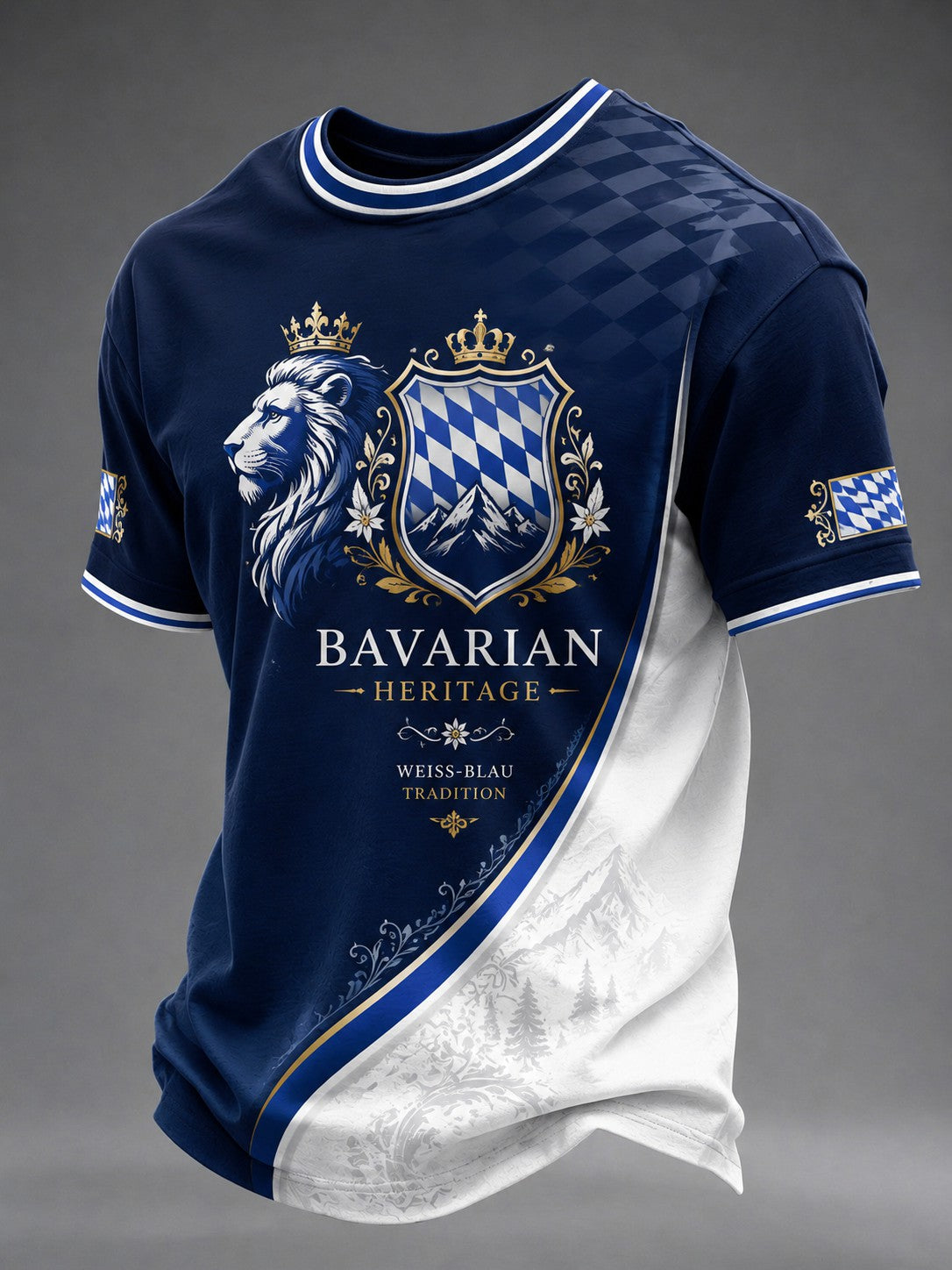 Deutsches Bayerisches Löwen-bedrucktes T-Shirt für Männer