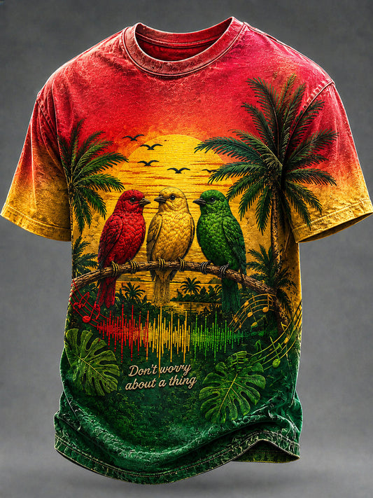 Herren-Casual-T-Shirt mit Aufdruck „Every Little Thing Is Gonna Be Alright“